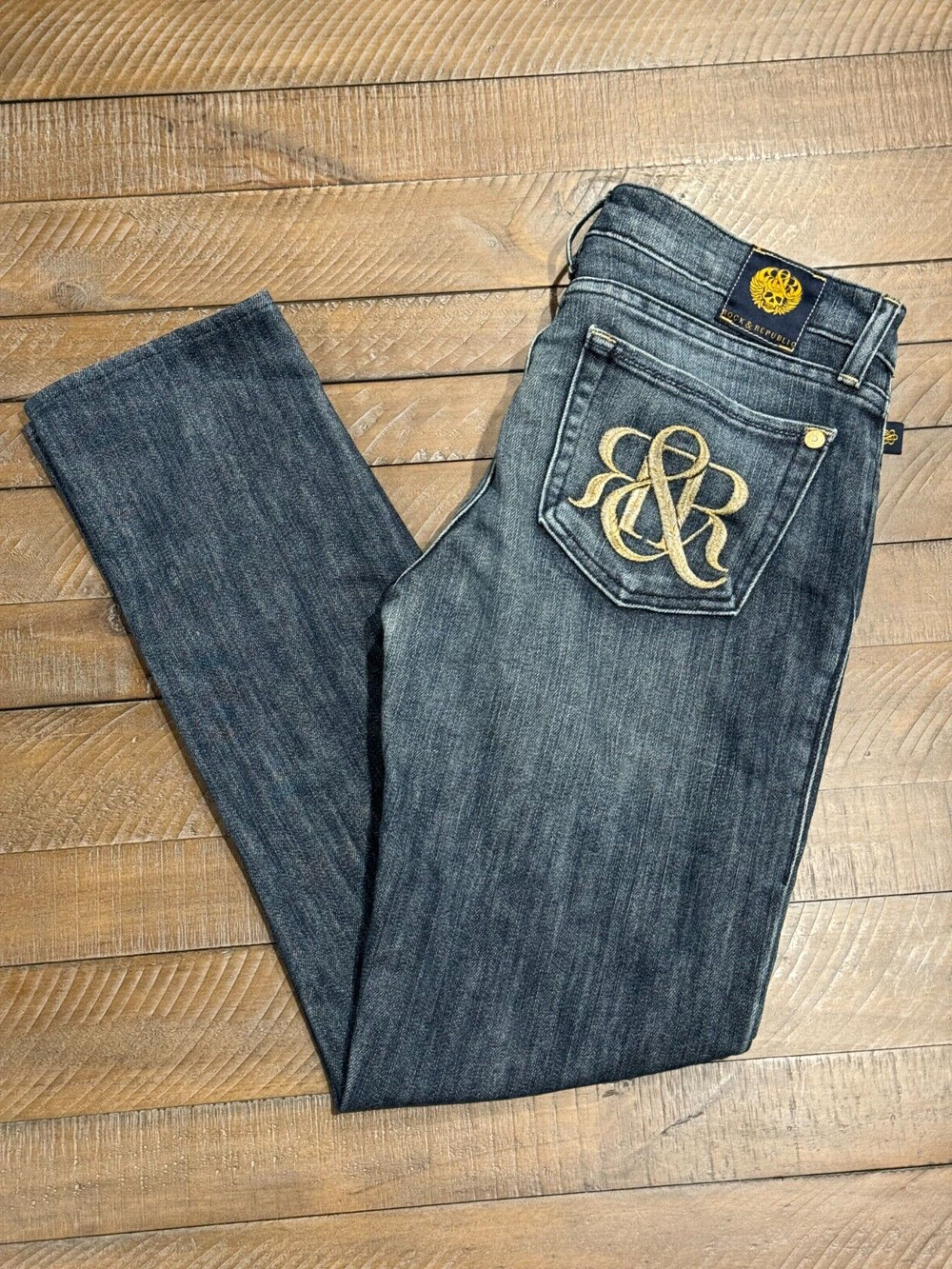 Rock & Republic Berlin Jeans - Women's 28 - Dark Wash Blue Stretch Denim Pants